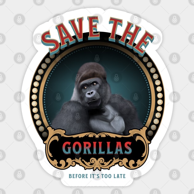 Save The Gorillas Sticker by Suneldesigns